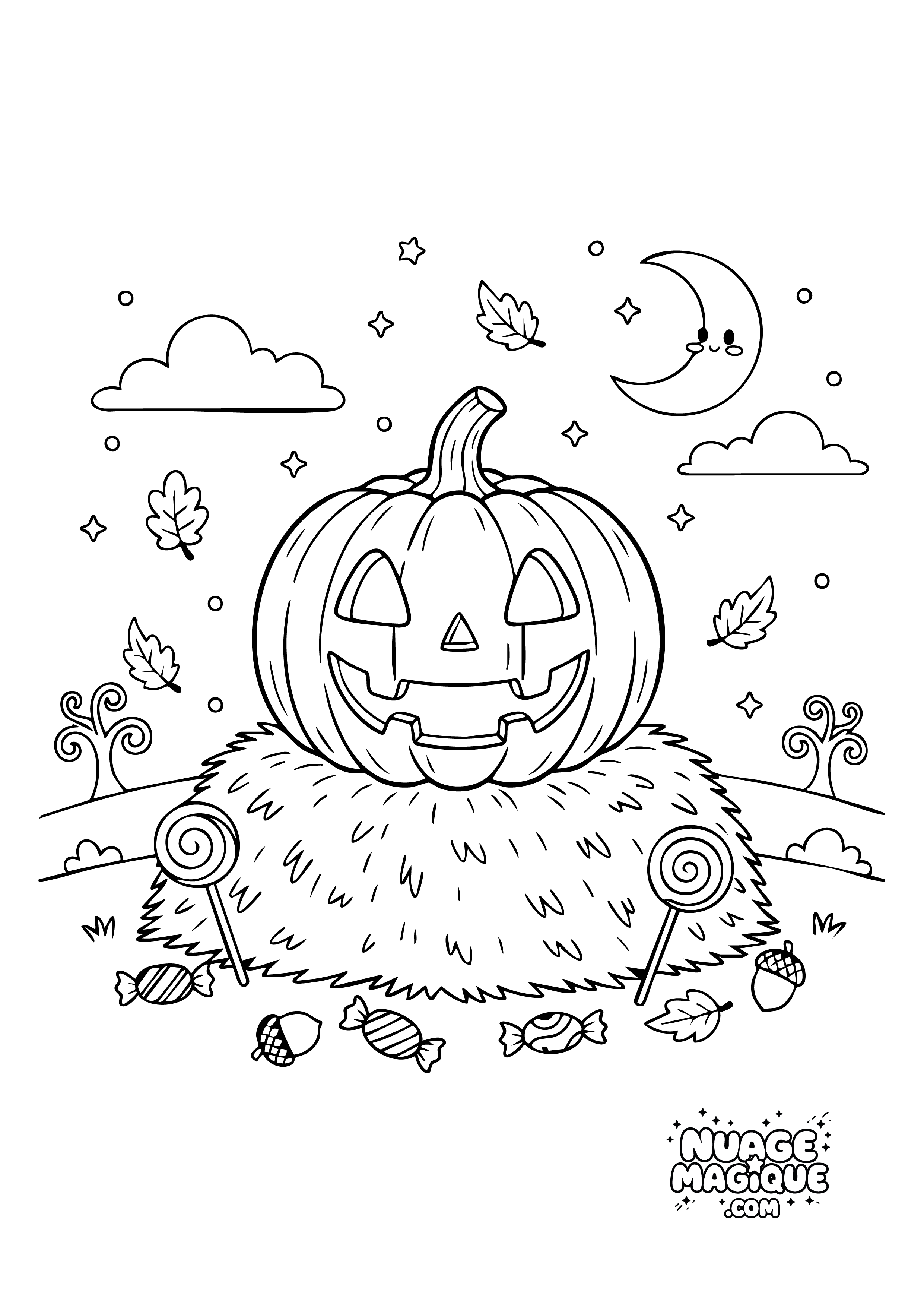 Coloriage Halloween Citrouille à colorier à imprimer ou à colorier en ligne