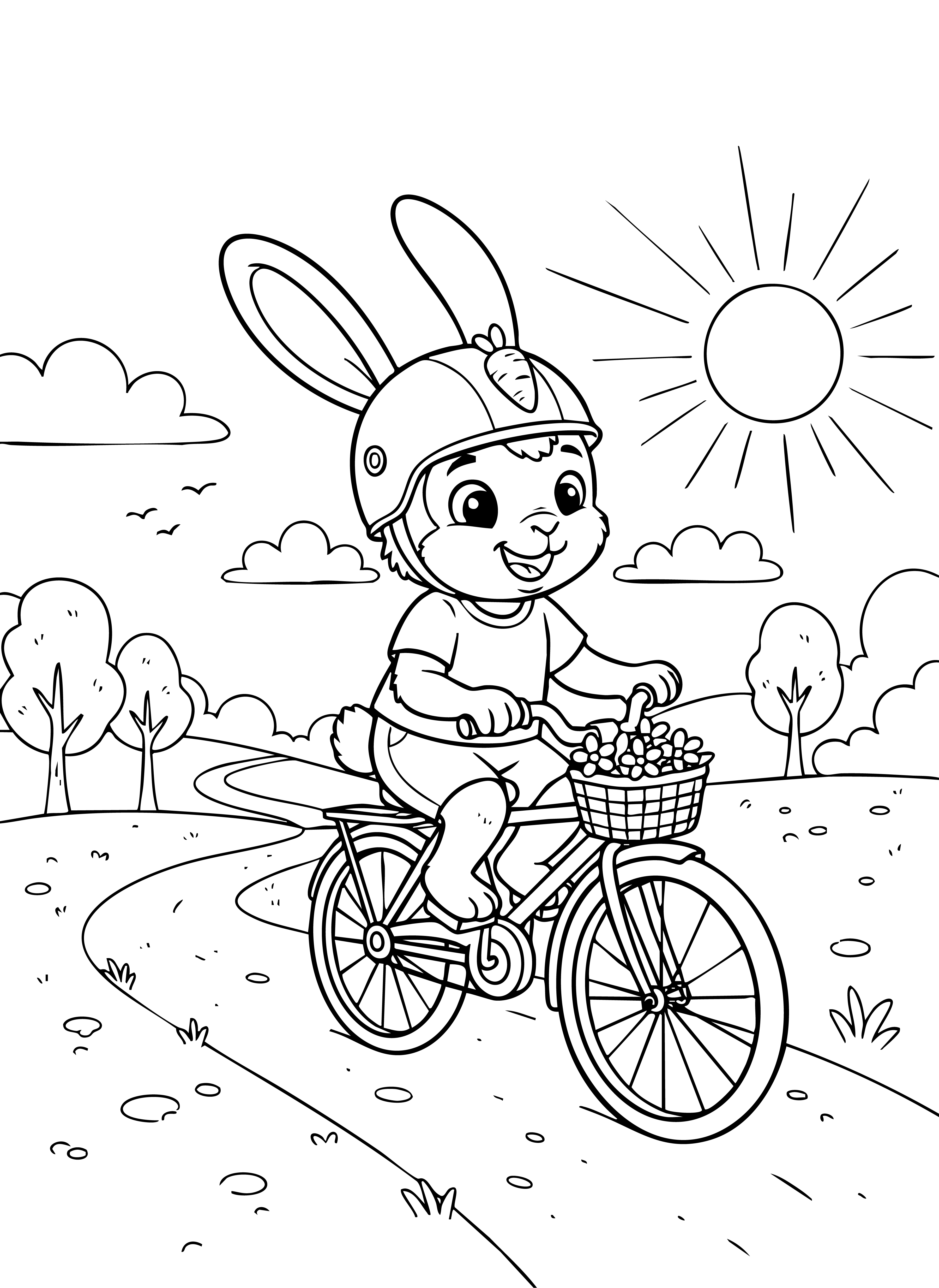 Coloriage Objectif Carottes, le lapin à velo La Quête de la Carotte à imprimer ou à colorier en ligne