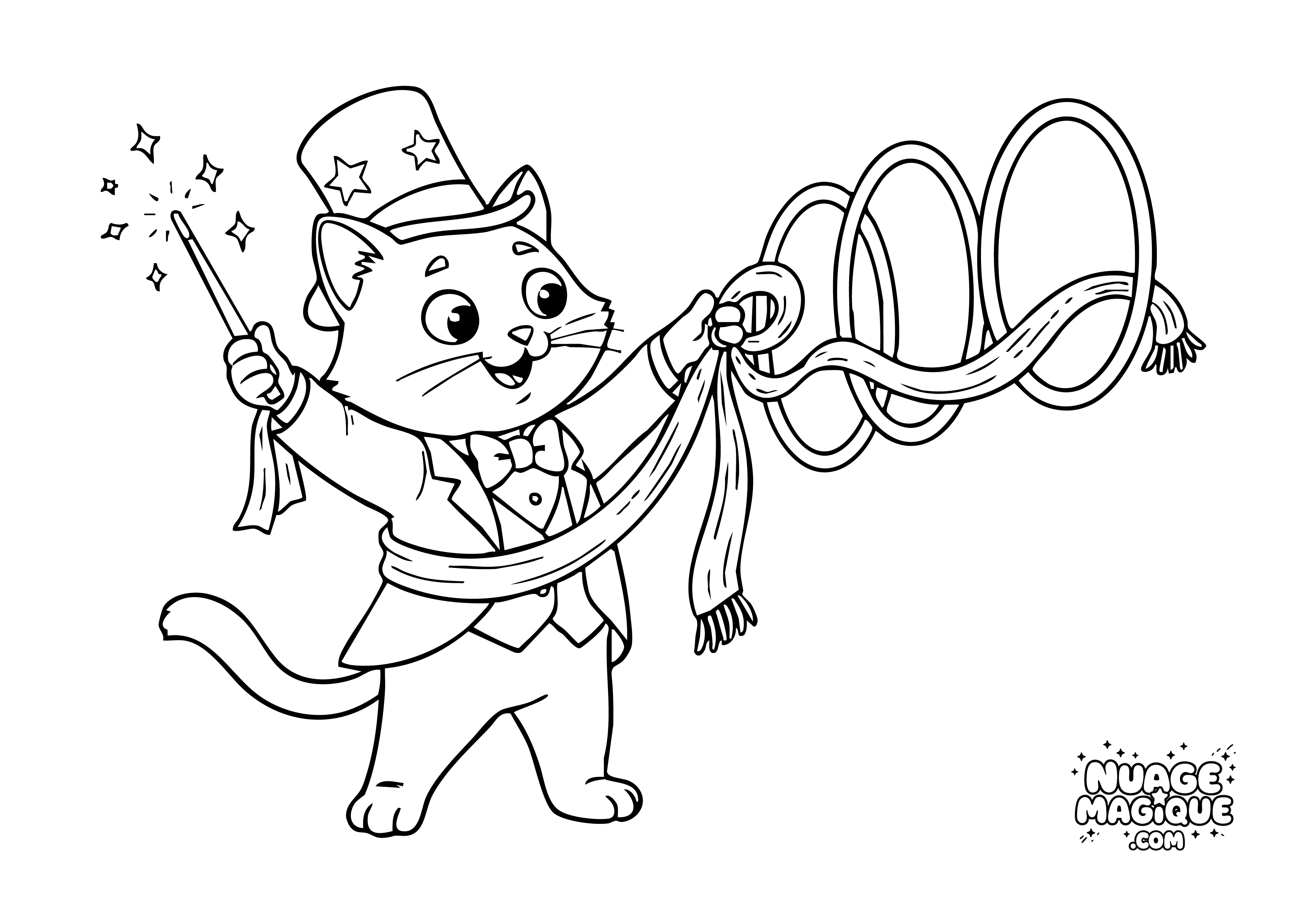 Coloriage Chats magiciens Le Secret des Rubans à imprimer ou à colorier en ligne