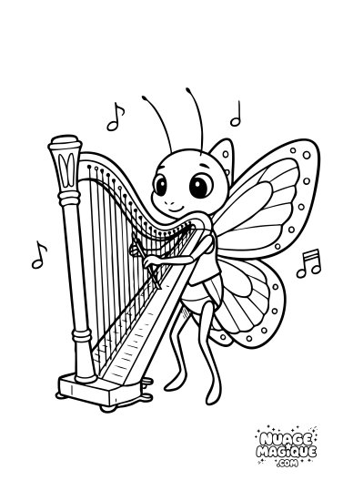 Papillon qui joue de la Harpe